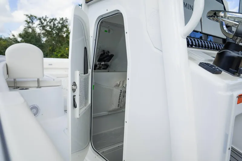 Slide: The Image of 2025 Sea Hunt Gamefish 28 FS boat interior storage compartment. - 7