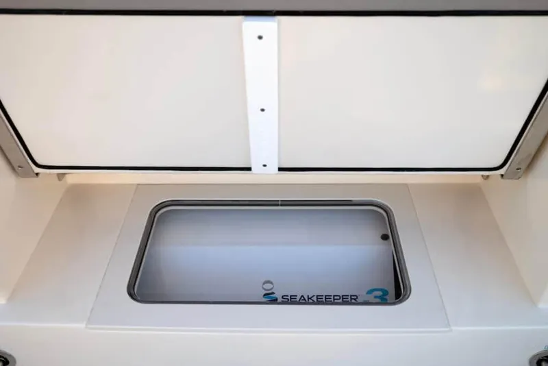 Slide: The Image of Seakeeper 3 stabilization system on 2025 Scout 357 LXF boat. - 23