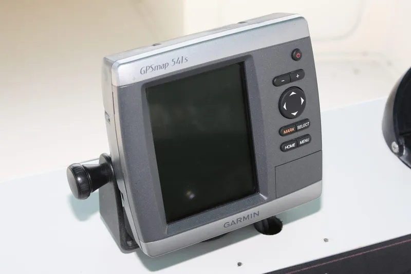 Slide: The Image of Garmin GPSmap 541s marine navigation device on a Carver 380 Santego, 1995 model. - 24