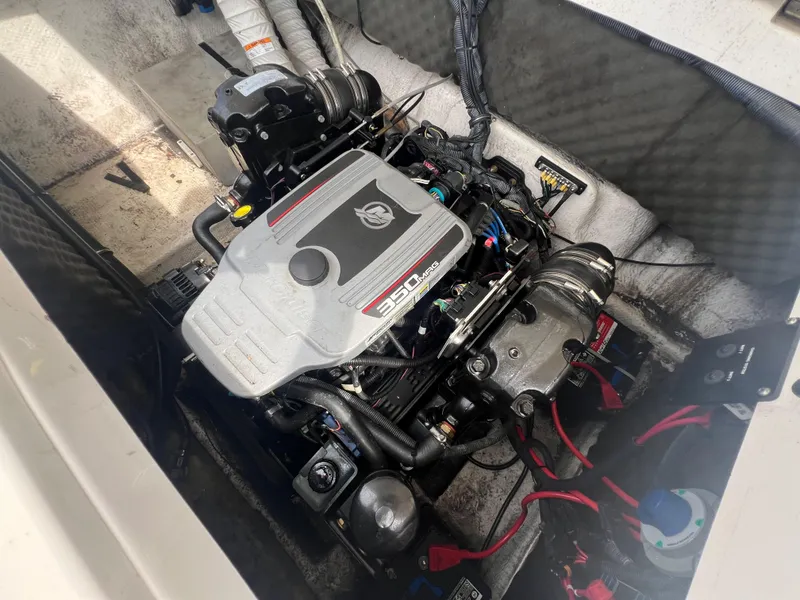 Slide: The Image of Engine of 2009 Rinker 246 Captiva Bowrider, showcasing detailed components and layout. - 36