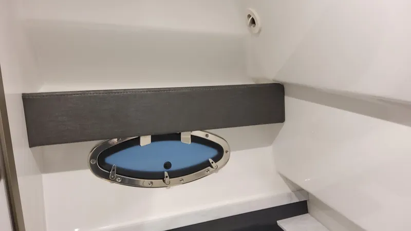 Slide: The Image of Interior view of 2025 Formula 330 Crossover Bowrider OB with sleek design details. - 36