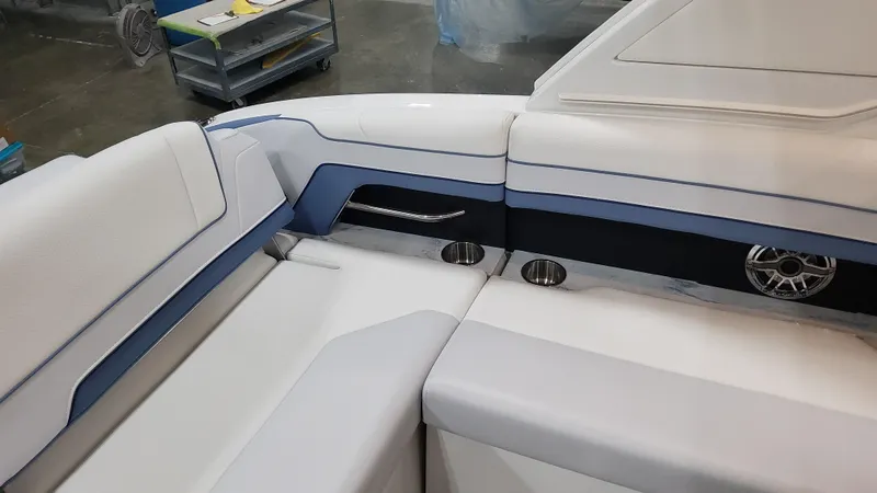 Slide: The Image of 2025 Formula 330 Crossover Bowrider OB interior seating with modern design and premium materials. - 48