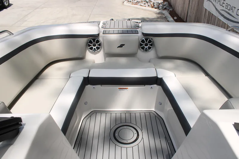 Slide: The Image of 2025 Starcraft 230 boat interior with sleek seating and modern design. - 8