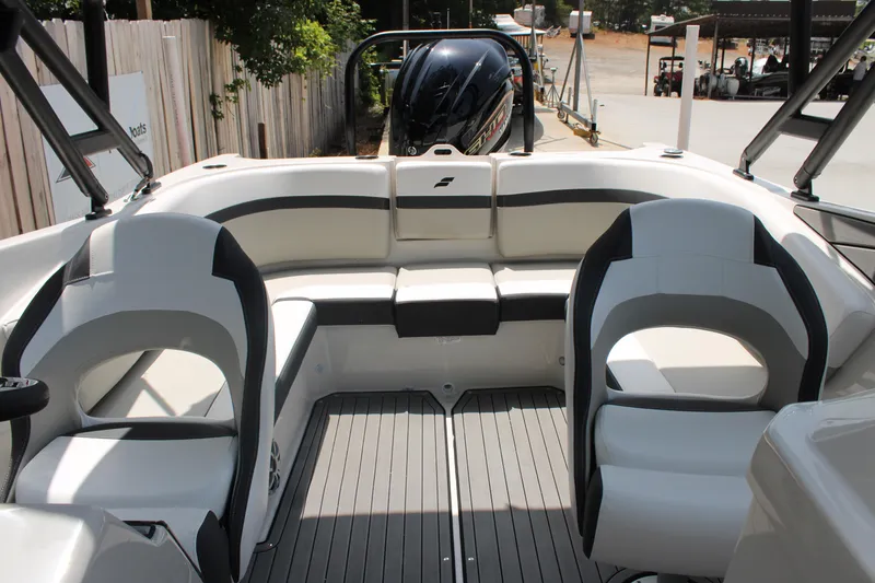 Slide: The Image of 2025 Starcraft 230 boat interior with sleek seating and modern design. - 9