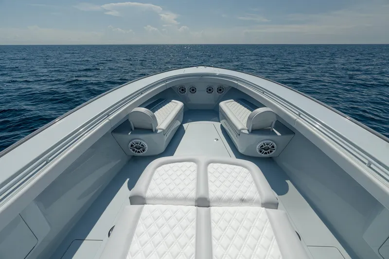 Slide: The Image of 2023 Valhalla Boatworks V-41, luxurious seating, open sea view. - 12