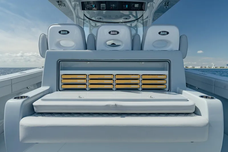 Slide: The Image of 2023 Valhalla Boatworks V-41 seating area with ocean view. - 26