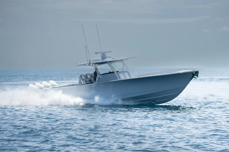 Slide: The Image of 2023 Valhalla Boatworks V-41 cruising on open water. - 5
