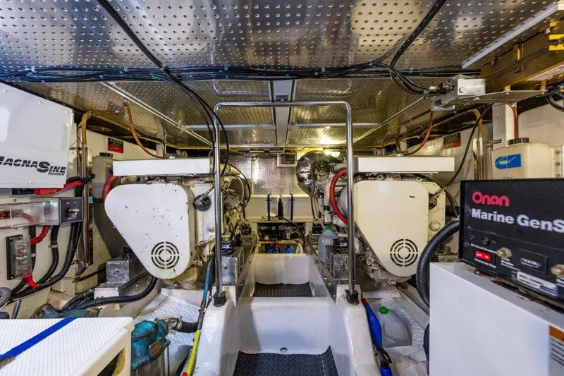Slide: The Image of Engine room of 2000 Symbol 42 Classic Trawler with Onan Marine generator. - 33