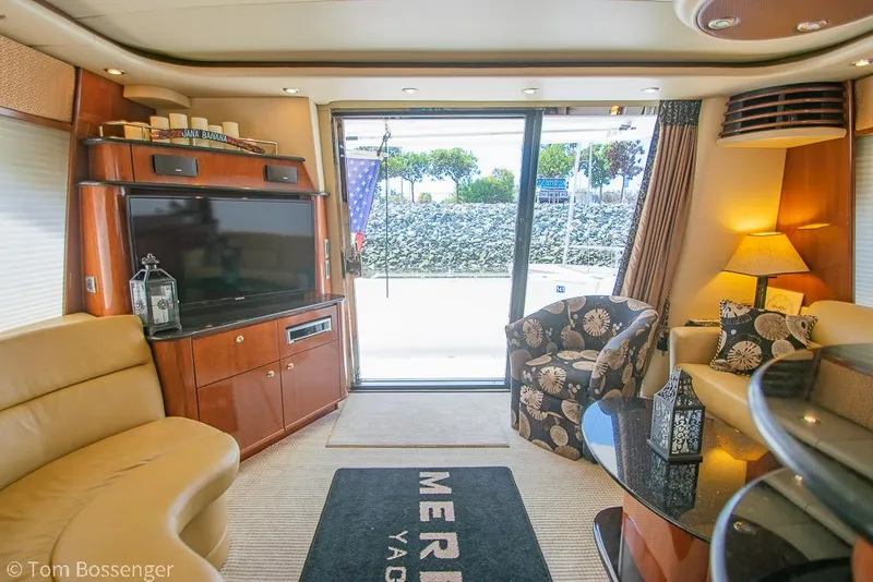 Slide: The Image of Luxurious interior of 2008 Meridian 580 Pilothouse yacht with elegant furnishings and decor. - 16