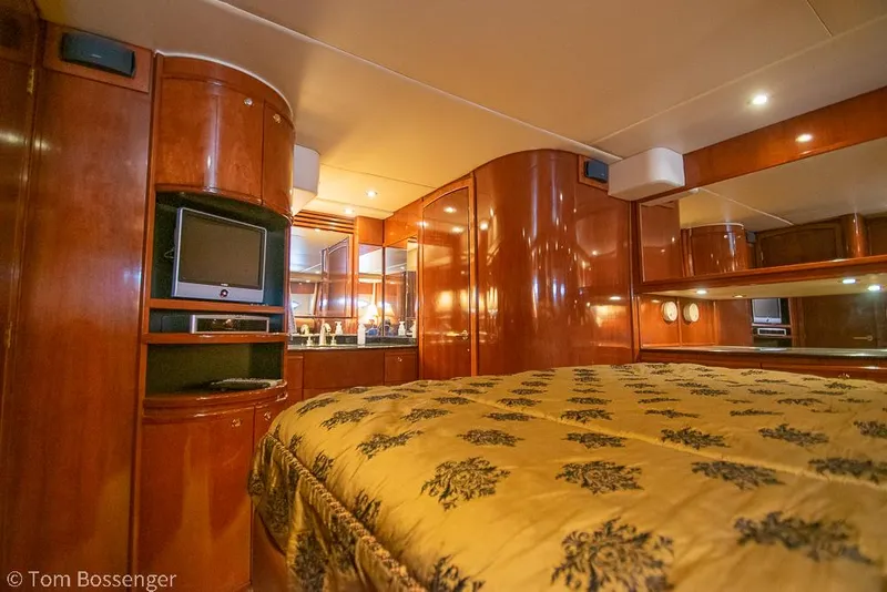 Slide: The Image of Luxurious interior of 2008 Meridian 580 Pilothouse yacht with elegant wood finishes. - 44