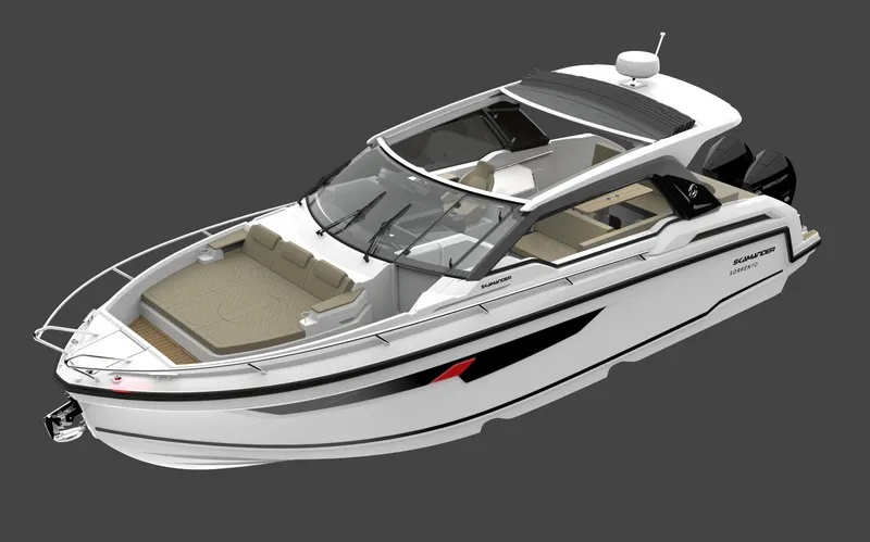 Slide: The Image of 2024 Parker Poland Sorrento 100 boat, sleek design, spacious seating, modern features. - 22