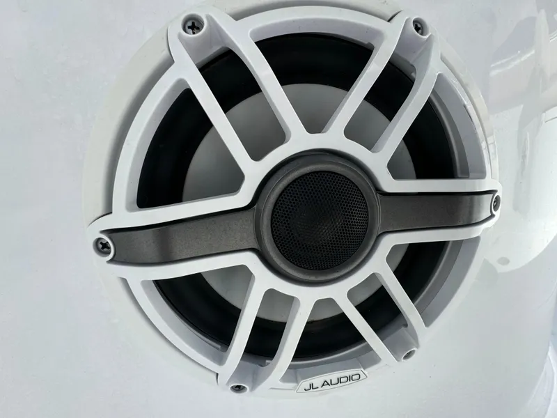 Slide: The Image of JL Audio speaker on 2020 Sportsman Open 252 Center Console boat. - 41