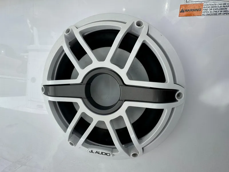 Slide: The Image of JL Audio speaker on 2020 Sportsman Open 252 Center Console boat. - 42