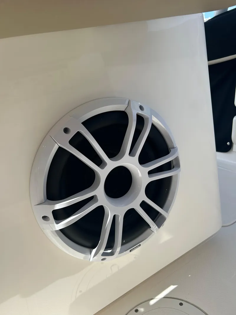 Slide: The Image of Close-up of a speaker on a 2016 Pursuit S 280 Sport boat. - 30