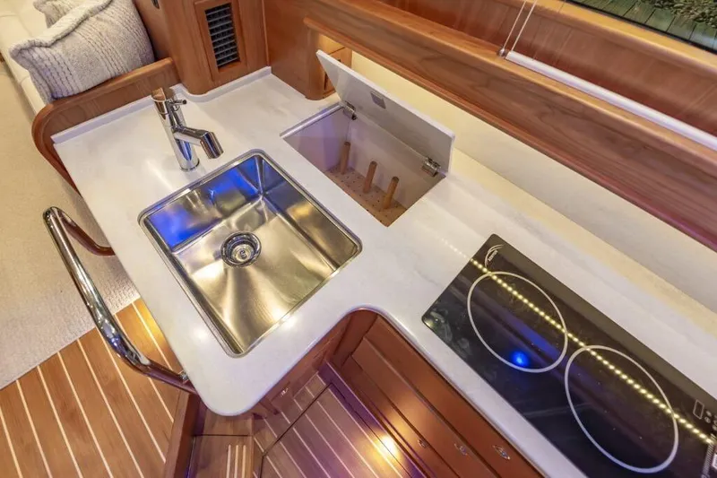Slide: The Image of Modern kitchen on the 2026 Sabre 43 Salon Express yacht. - 26