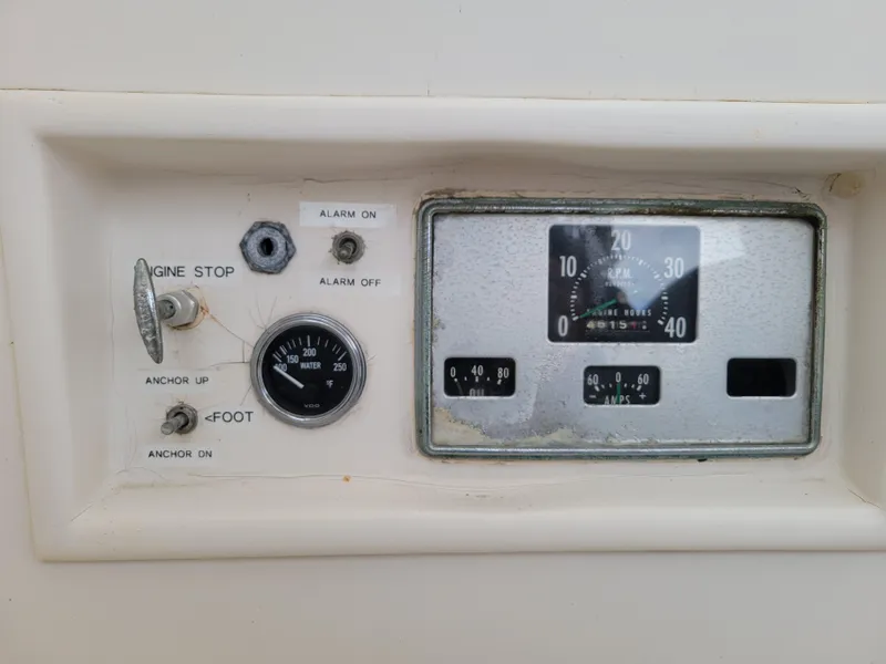 Slide: The Image of Vintage 1967 Spencer 42 control panel with gauges and switches. - 45