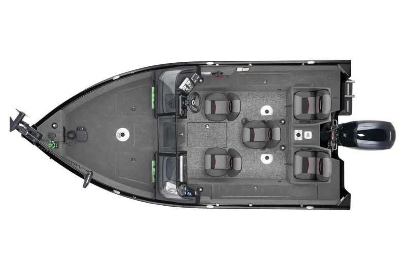 Slide: The Image of 2025 Tracker Pro Guide V-175 Combo boat, top view, showcasing seating and layout. - 4