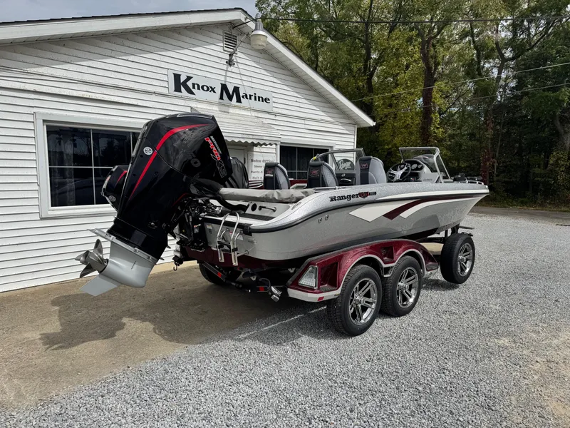 Slide: The Image of 2025 Ranger 620FS Ranger Cup Equipped boat at Knox Marine dealership. - 2