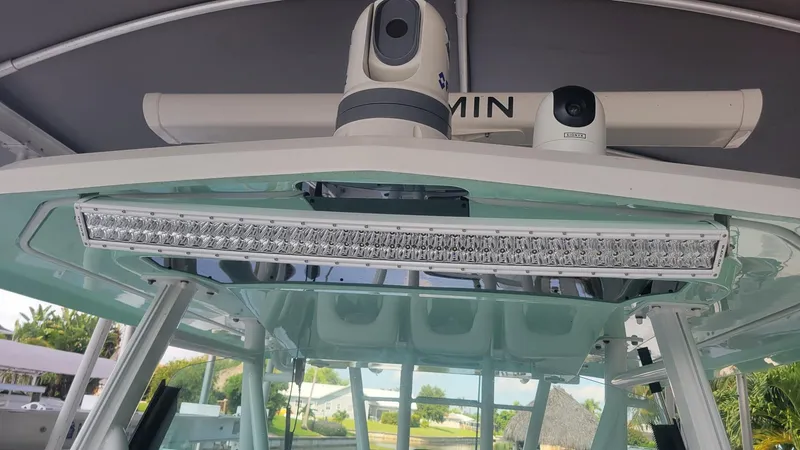 Slide: The Image of 2023 Wellcraft 352 Fisherman boat with advanced navigation and lighting systems. - 29