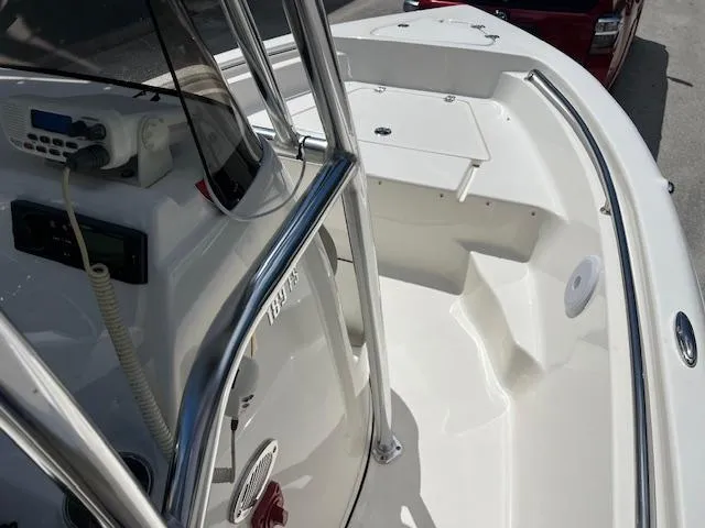 Slide: The Image of 2023 Key West 189 FS boat interior with console and seating area. - 7