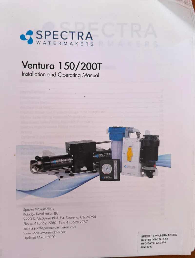 Slide: The Image of Spectra Watermakers Ventura 150/200T installation manual on Tayana 52 Aft Cockpit, 1983. - 29