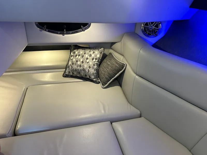 Slide: The Image of Luxurious interior of 2016 Formula 330 Crossover Bowrider with plush seating and cushions. - 20