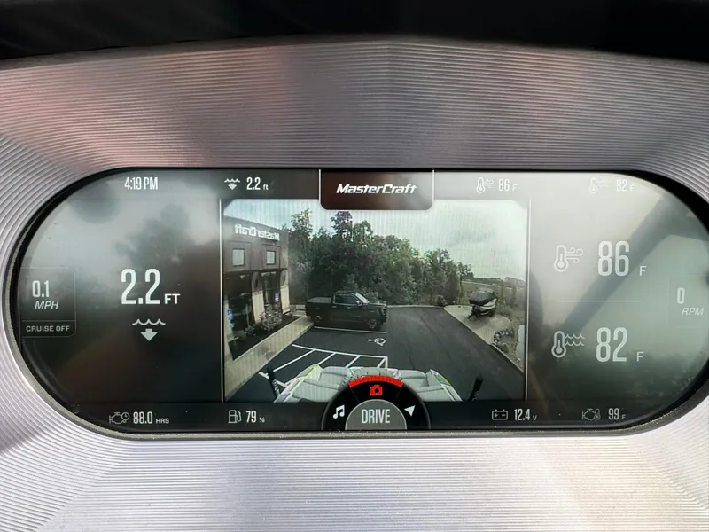 Slide: The Image of Dashboard display of a 2022 MasterCraft X24 boat showing navigation and environmental data. - 11