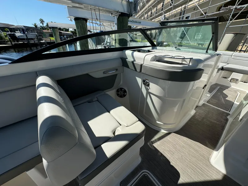 Slide: The Image of 2020 Sea Ray SDX 290 Outboard interior with sleek seating and modern design. - 29