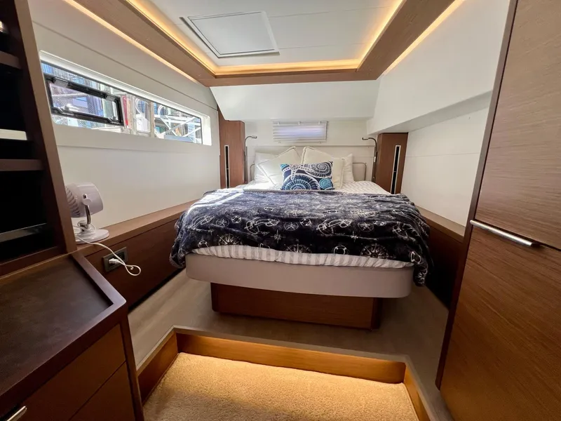 Slide: The Image of Luxurious bedroom interior of 2022 Lagoon 46 yacht with modern design. - 24