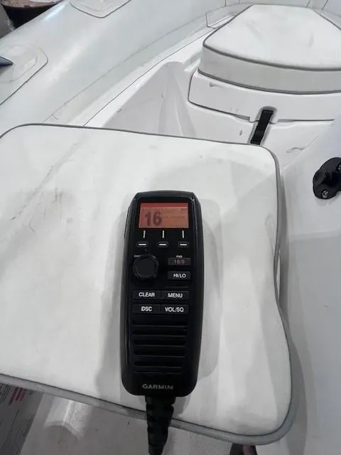 Slide: The Image of Garmin marine radio on 2023 AB Inflatables ABJET 350XP boat. - 8