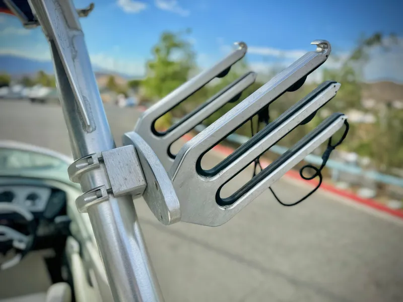 Slide: The Image of Wakeboard rack on 2008 Sea Ray 230 Select Fission boat, close-up view. - 17