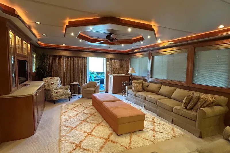 Slide: The Image of Luxurious 2004 Fantasy houseboat interior with plush seating, elegant lighting, and cozy decor. - 5
