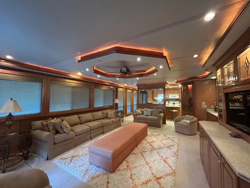 Slide: The Image of Luxurious 2004 Fantasy houseboat interior with plush seating, ambient lighting, and modern amenities. - 7