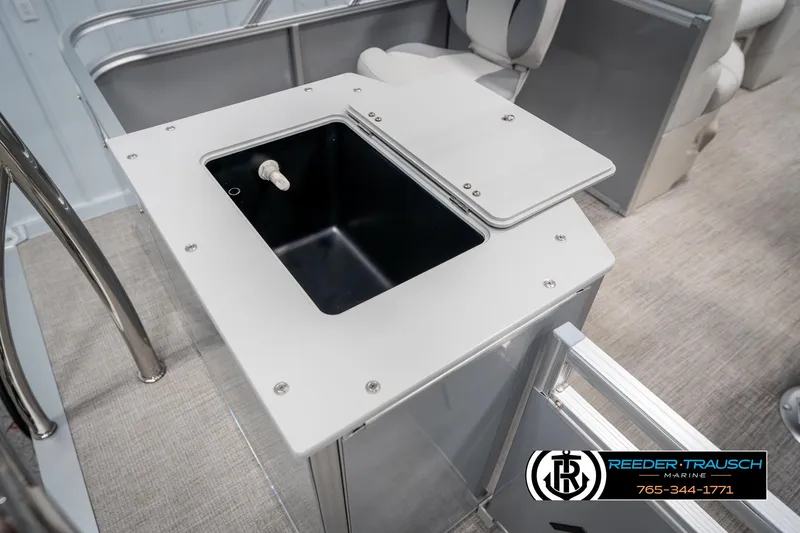 Slide: The Image of Interior of 2025 Avalon VEN RF boat with built-in sink and seating. - 27