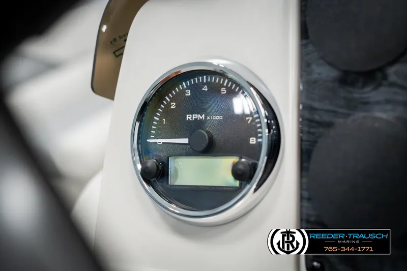Slide: The Image of Close-up of 2025 Avalon VEN RF RPM gauge, showcasing sleek design and precision engineering. - 32