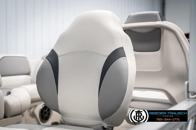 Slide: The Image of Luxurious seating in 2025 Avalon VEN RF boat, featuring sleek design and premium materials. - 37