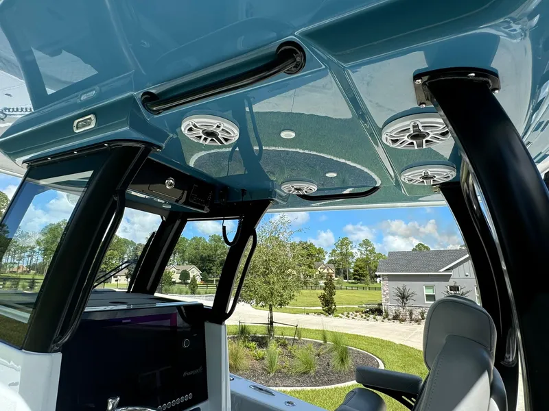 Slide: The Image of 2024 Freeman 28 boat interior with sleek design and modern features. - 32
