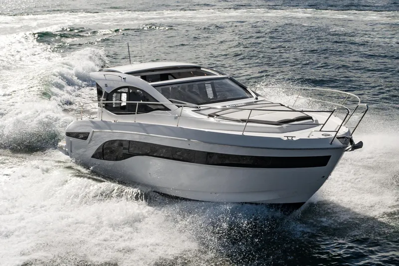 Slide: The Image of 2024 Bavaria SR41 yacht cruising on open water, showcasing sleek design and performance. - 3