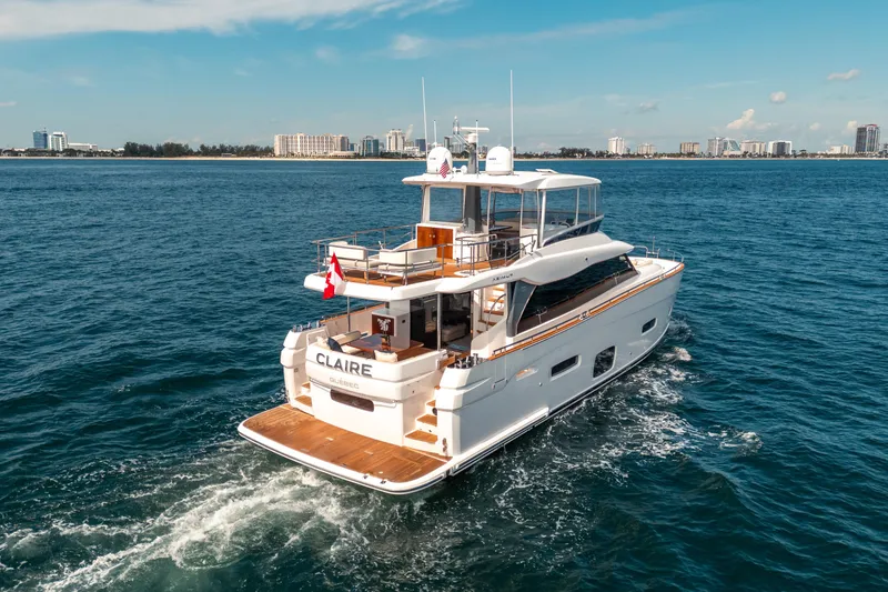 Slide: The Image of Azimut Magellano 66 yacht cruising on open water, 2018 model. - 1