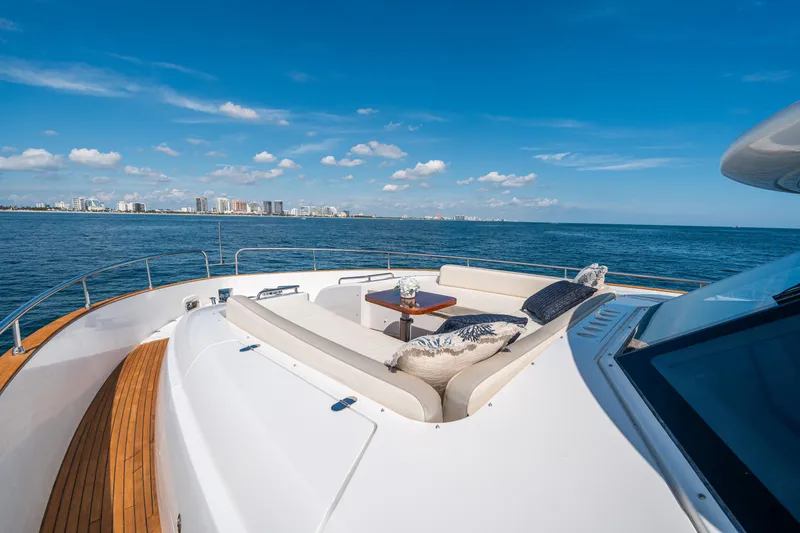 Slide: The Image of Azimut Magellano 66 yacht deck with seating, ocean view, 2018 model. - 15