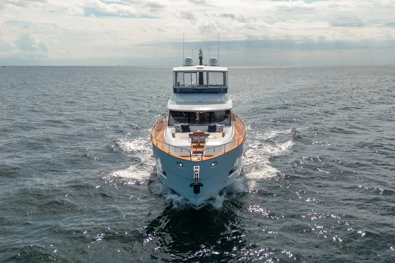 Slide: The Image of Azimut Magellano 66 yacht cruising on open sea, 2018 model. - 3