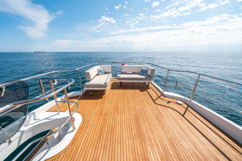 Slide: The Image of Luxurious Azimut Magellano 66 yacht deck with ocean view, 2018 model. - 43