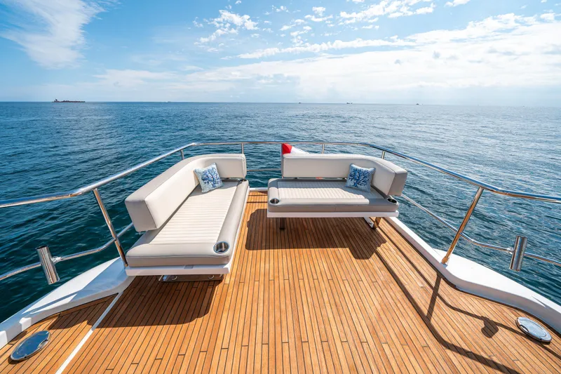 Slide: The Image of Luxurious deck of 2018 Azimut Magellano 66 yacht with ocean view. - 44