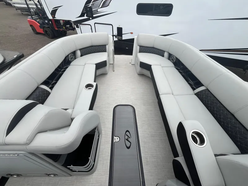 Slide: The Image of Luxurious seating on 2025 Harris Grand Mariner SL 250 pontoon boat. - 7