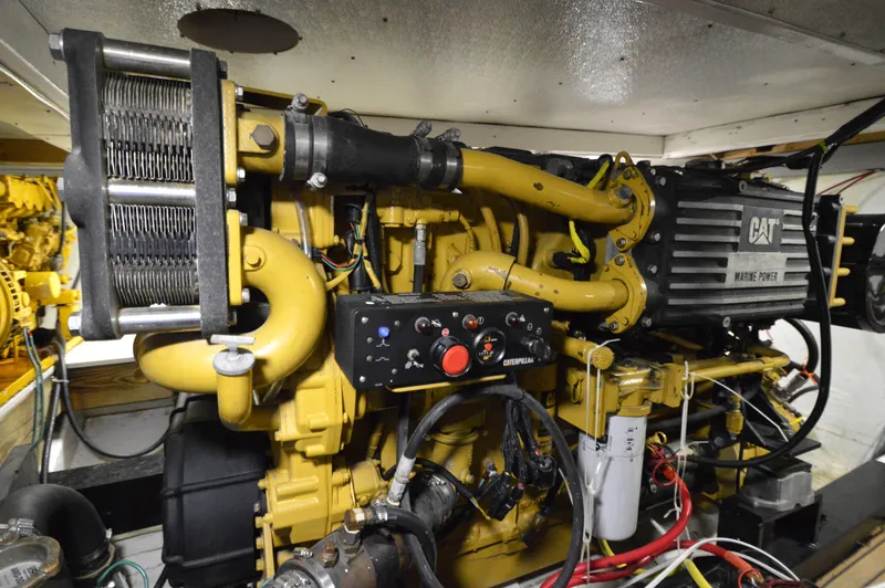 Slide: The Image of Engine room of 2004 Chesapeake 58 boat with CAT marine power engine. - 43