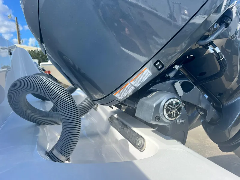 Slide: The Image of Close-up of 2025 Contender 25T boat engine detail. - 6