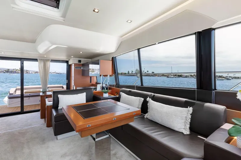 Slide: The Image of Luxurious interior of 2016 Prestige 550 yacht with ocean view. - 16