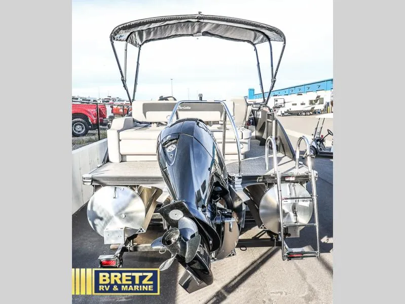 Slide: The Image of 2025 Aria Cast-N-Cruise A22CC boat with outboard motor at Bretz RV & Marine. - 6