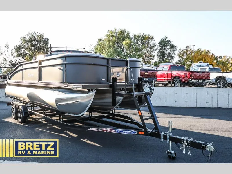 Slide: The Image of 2025 Aria Cast-N-Cruise A22CC pontoon boat on trailer at Bretz RV & Marine. - 8
