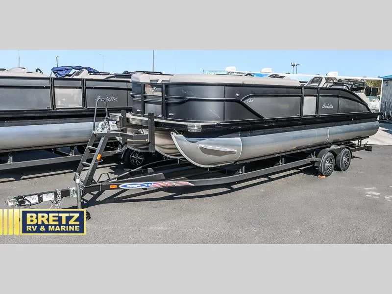 Slide: The Image of 2025 Cabrio Ultra-Lounge C24UC pontoon boat on trailer at Bretz RV & Marine. - 4
